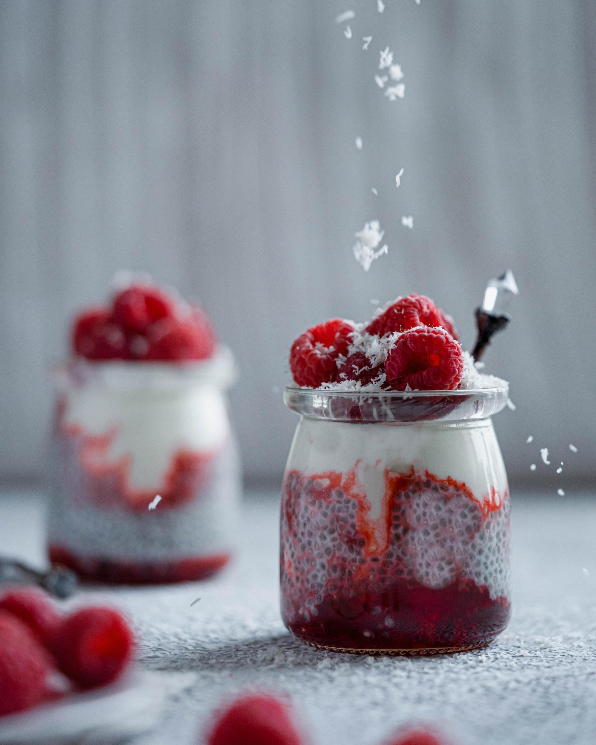 Glutenfreier Chia Himbeere Pudding 330g